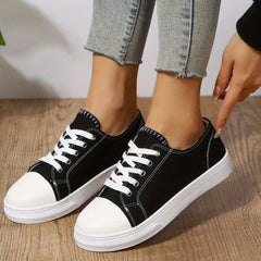 Women's Casual Canvas Lace-Up Shoes Lightweight & Comfortable