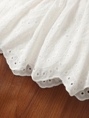 2pcs Baby Girls Floral Print Camisole Top & Eyelet Belted Skirt Set