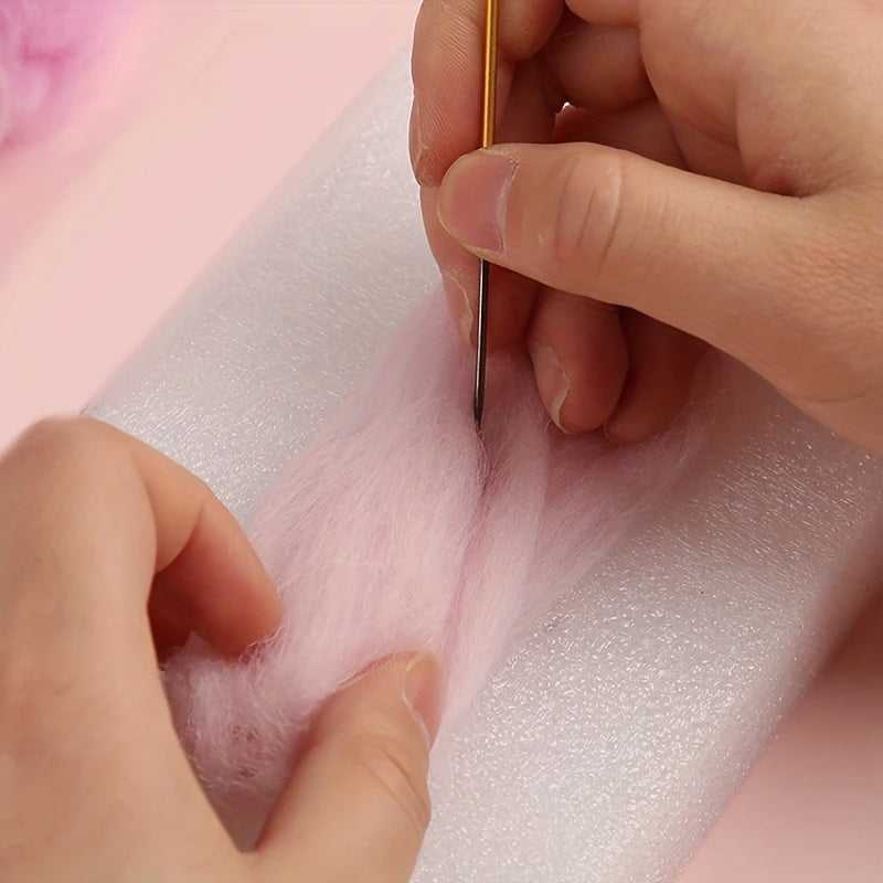 11 lb 50g Pink Felting Wool Fibre Felt Craft Toys DIY Needle Craft Mater