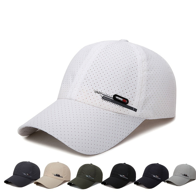 Summer Breathable Perforated Baseball Cap Adjustable Sports Cap