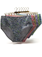 6pcs Floral Print Briefs Comfy & Breathable Intimates Panties