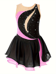 Girls Sleeveless Dance Skating Dress Comfortable