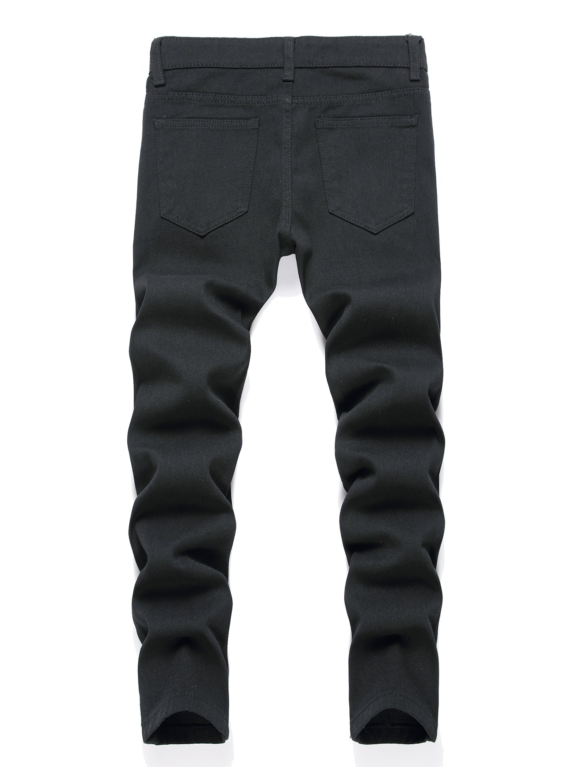 Boys Skinny Fit Jeans Washed Ripped Denim Pants Kids Clothes