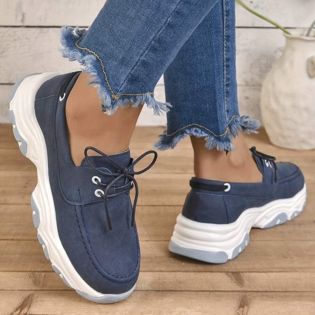 Women's Platform Sneakers Comfortable Lace Up Shoes