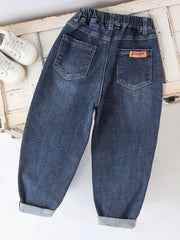Boys Letter Pattern Denim Pants Kids Clothing Spring Autumn