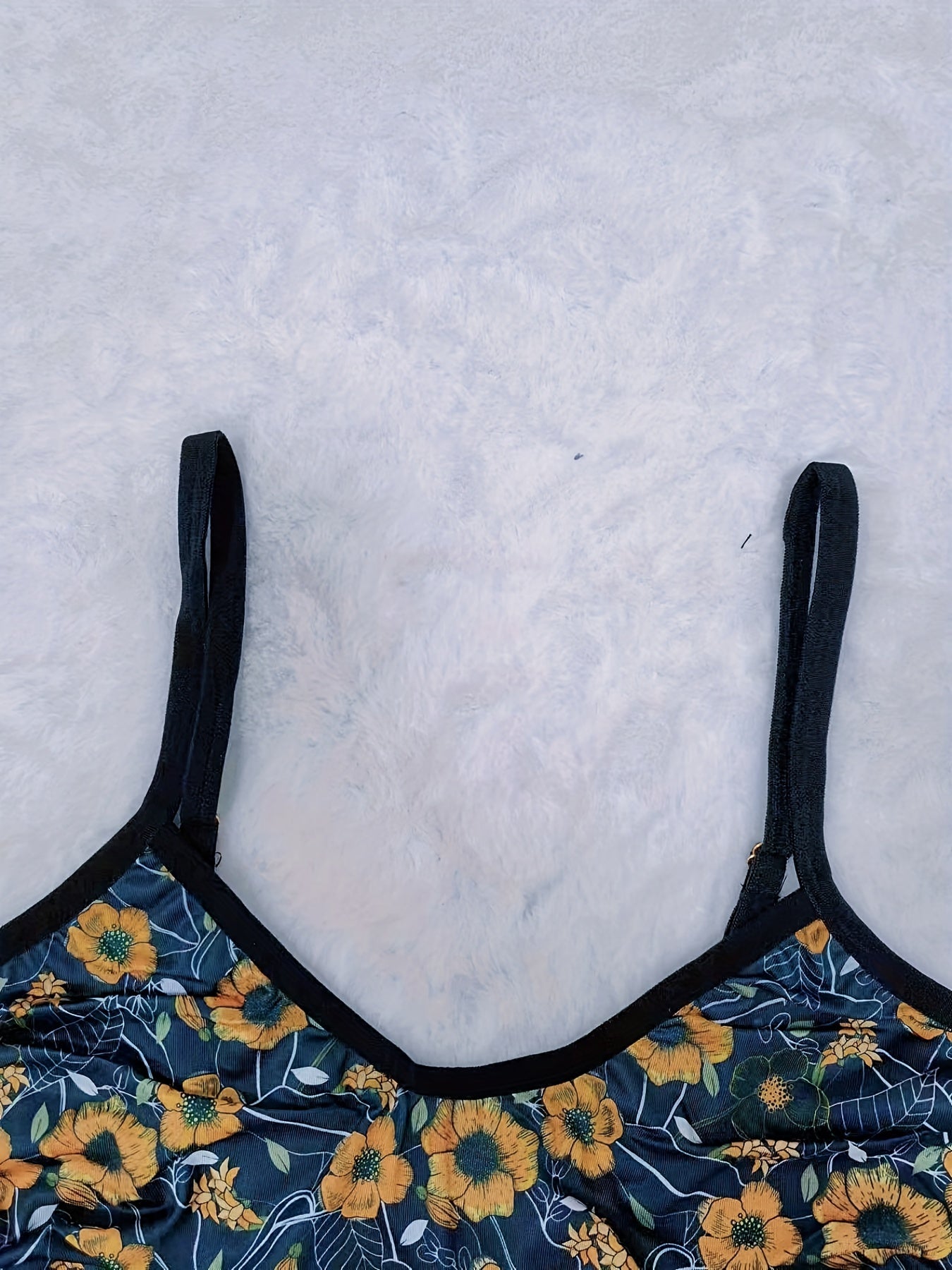 Floral Print Unlined Bra & Brief 2pcs Set
