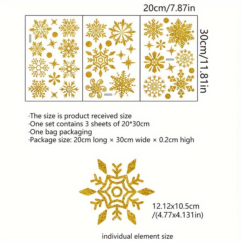 Christmas Snow Window Stickers Double Side Visual Decoration