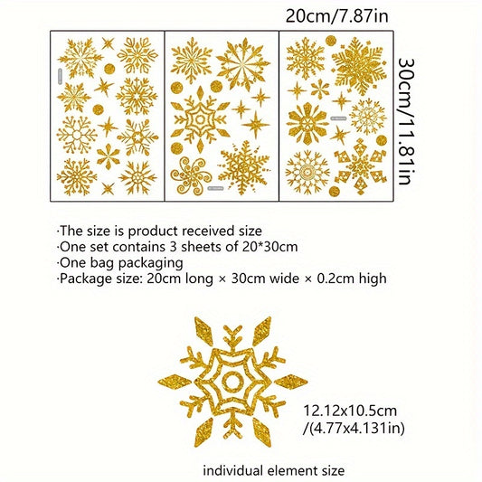 Christmas Snow Window Stickers Double Side Visual Decoration