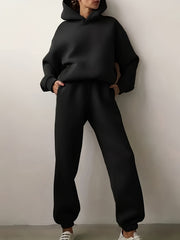 Women's Solid Hoodie & Joggers 2 Piece Set