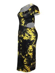 Sexy Tie Dye Cut Out Bodycon Dress