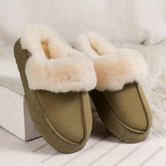 Fur Lined Thick Sole Snow Boots Keep Warm Slip On Shoes