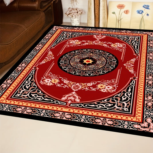 Vintage Red Non Slip Soft Faux Sheepskin Floor Mat