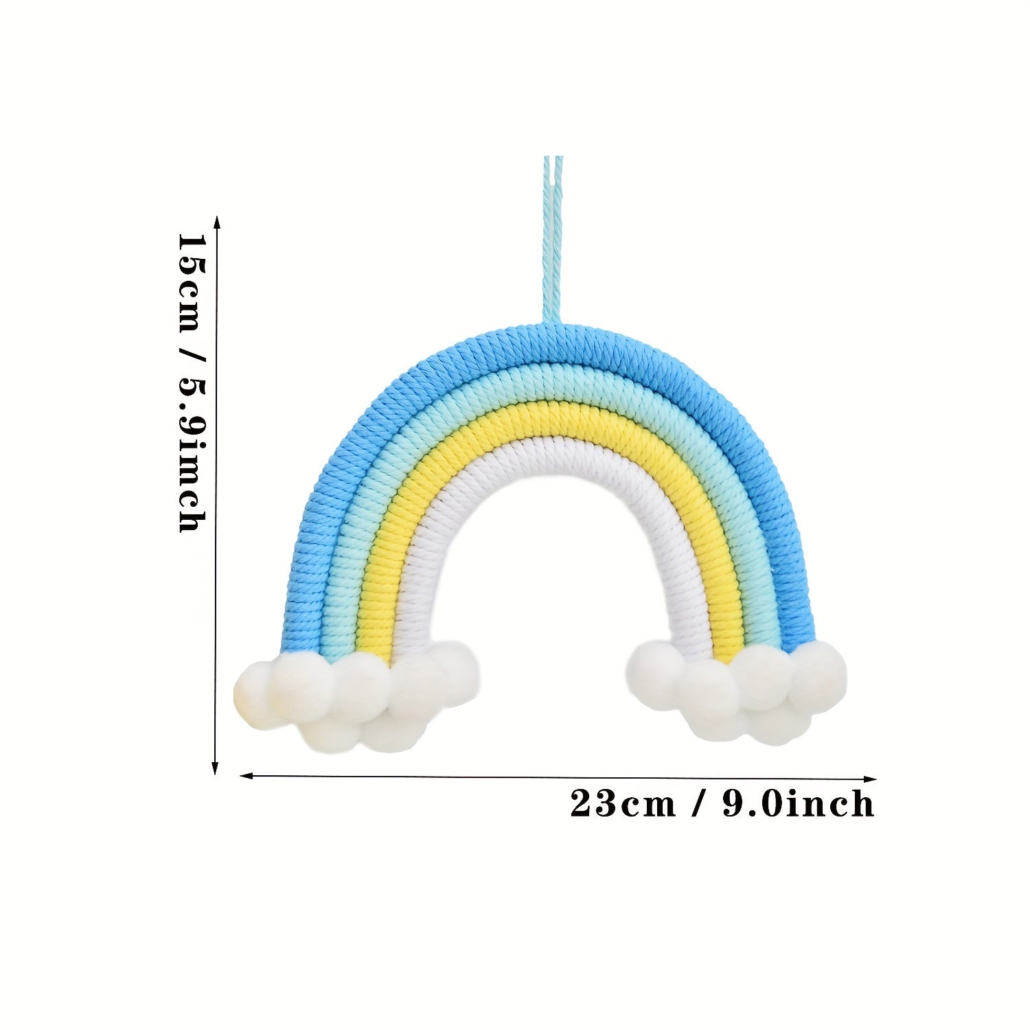 Handcrafted Rainbow Tassel Pendant Tapestry