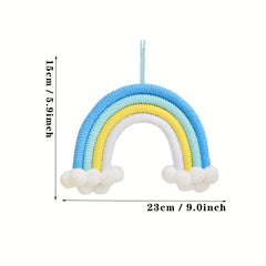 Handcrafted Rainbow Tassel Pendant Tapestry