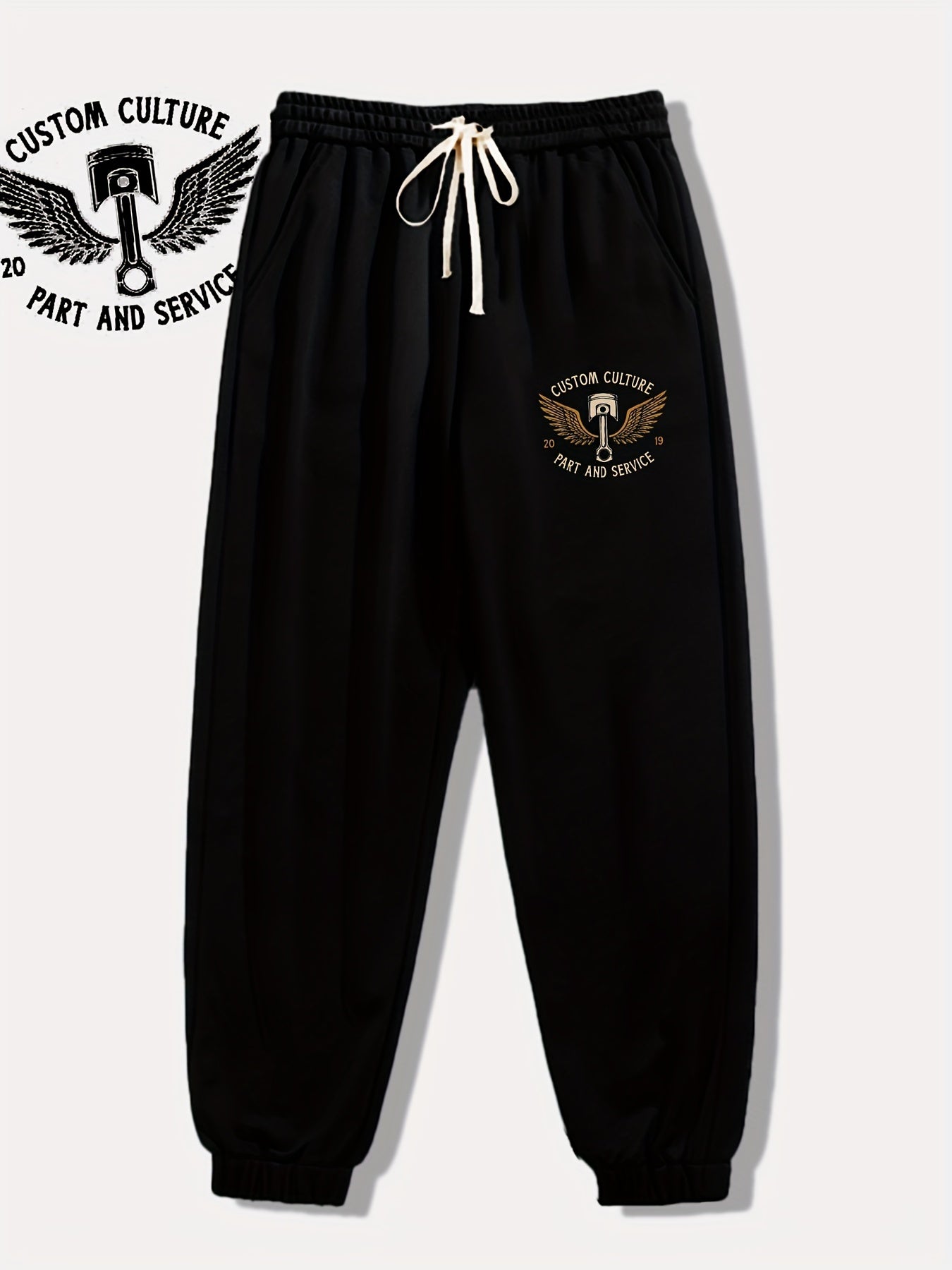 Skull Letter Print Drawstring Sweatpants Loose Fit Pants Men's Casual Joggers