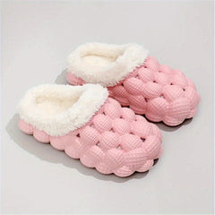 Men's Warm Bubble Slides with Fleece Causal Slippers