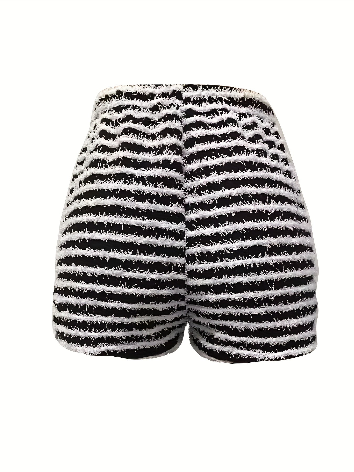 Stripe Pattern Slim Shorts for Women