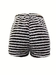 Stripe Pattern Slim Shorts for Women