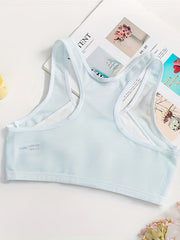 Cartoon Print Tank Crop Top Breathable Crew Neck Racerback Top