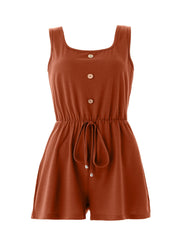 Square Neck Romper Casual Jumpsuit