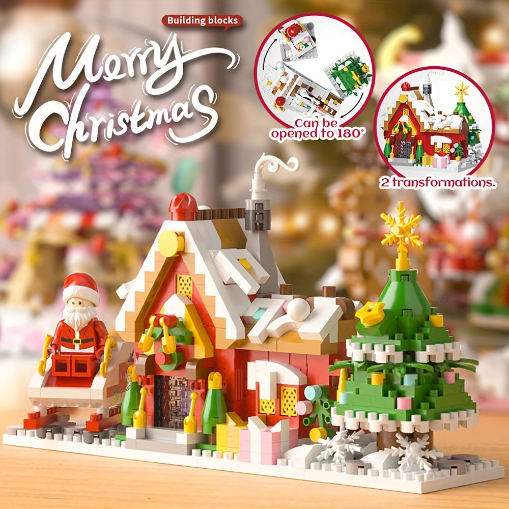 Christmas Building Blocks Compatible Puzzle Santa Claus Snow