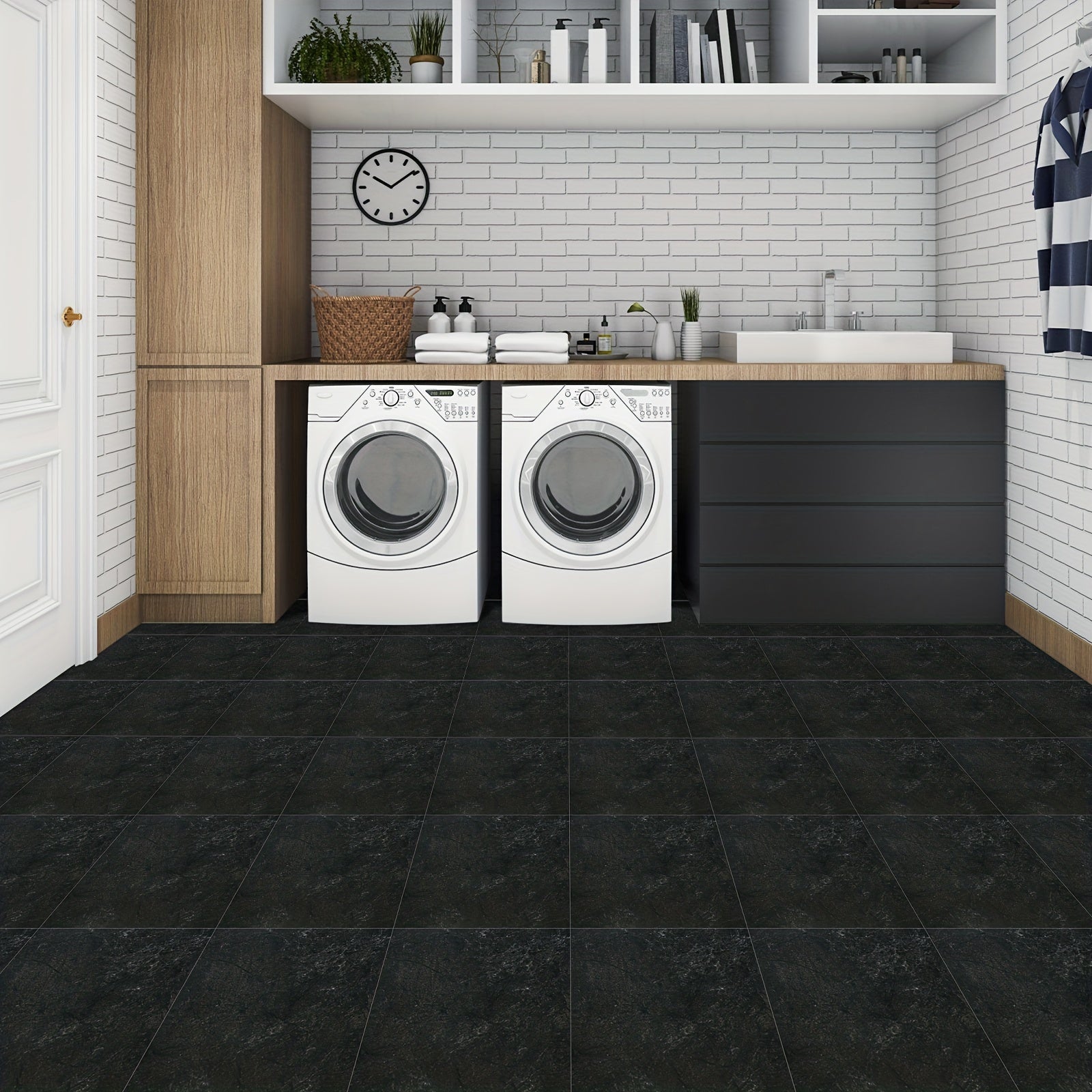 Waterproof Marble Peel and Stick Floor Tiles - Easy to Install