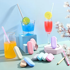 Silicone Straw Sleeve with Brush - Reduce Waste