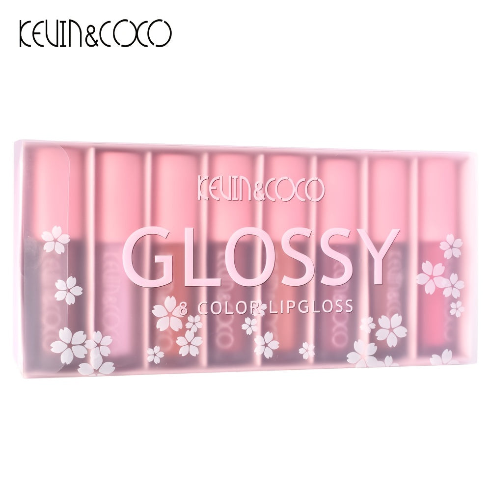 8 Pcs Metallic Glitter Lip Gloss Shining Non stick Cup