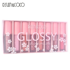 8 Pcs Metallic Glitter Lip Gloss Shining Non stick Cup