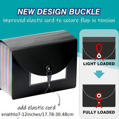 Accordion File Folder with Blank Labels, File Organizer
