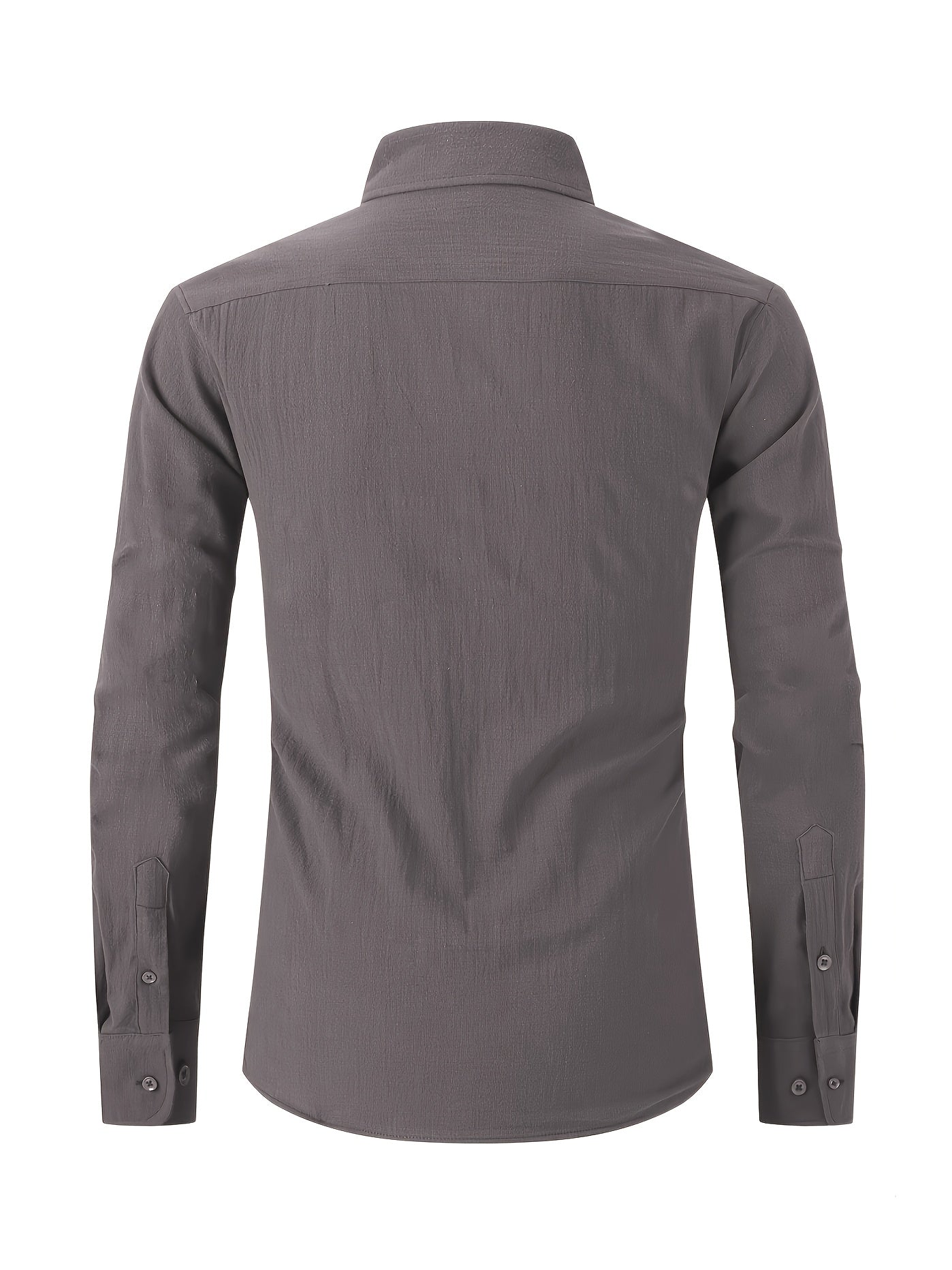 Men's Autumn Plus Size Solid Long Sleeve Shirt