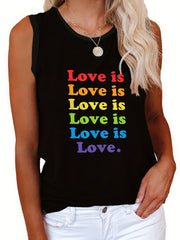 LGBT Casual Tank Top Women's Plus Graphic Print Funny Tank Top
