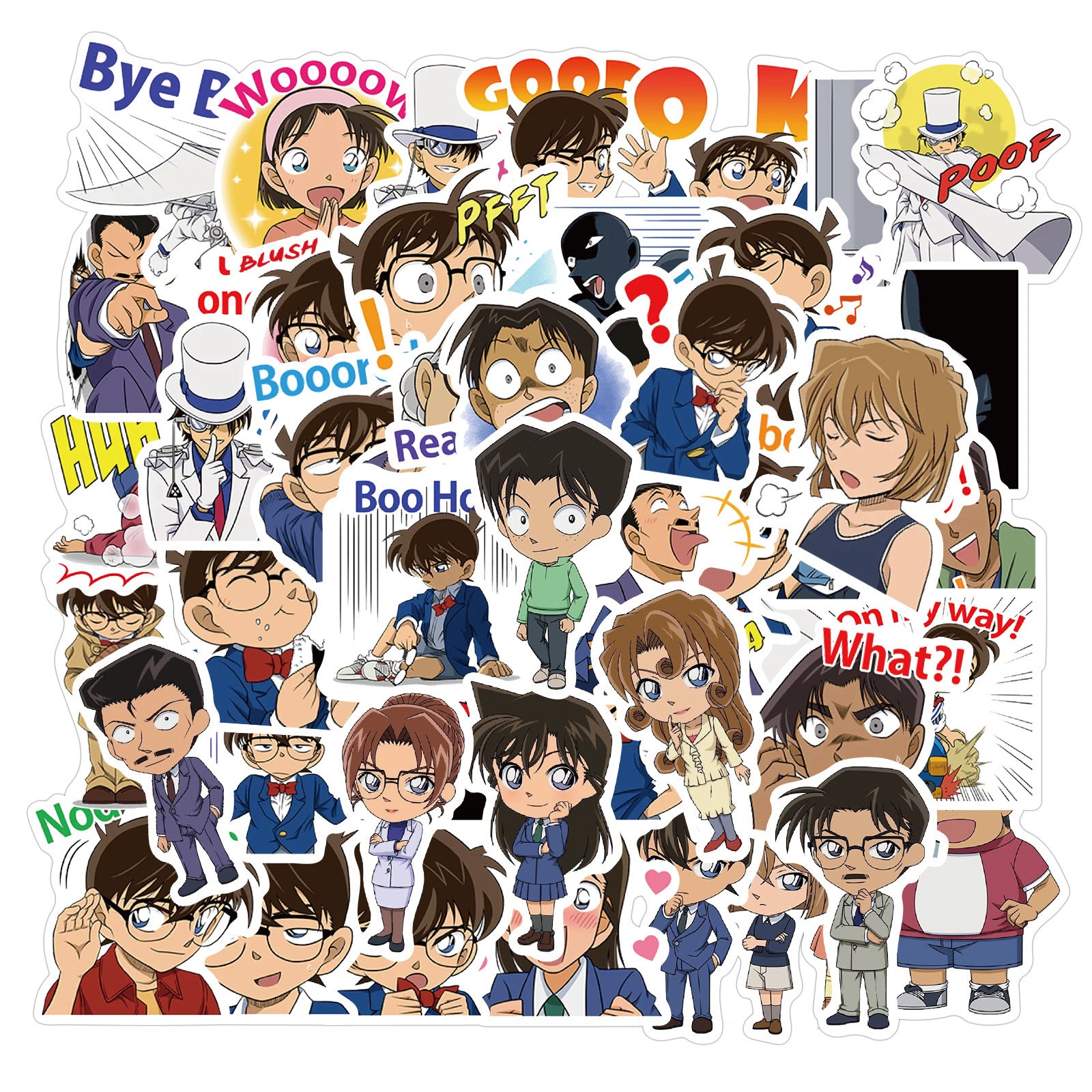 50pcs Conan Series Anime Graffiti Sticker Waterproof DIY Materials