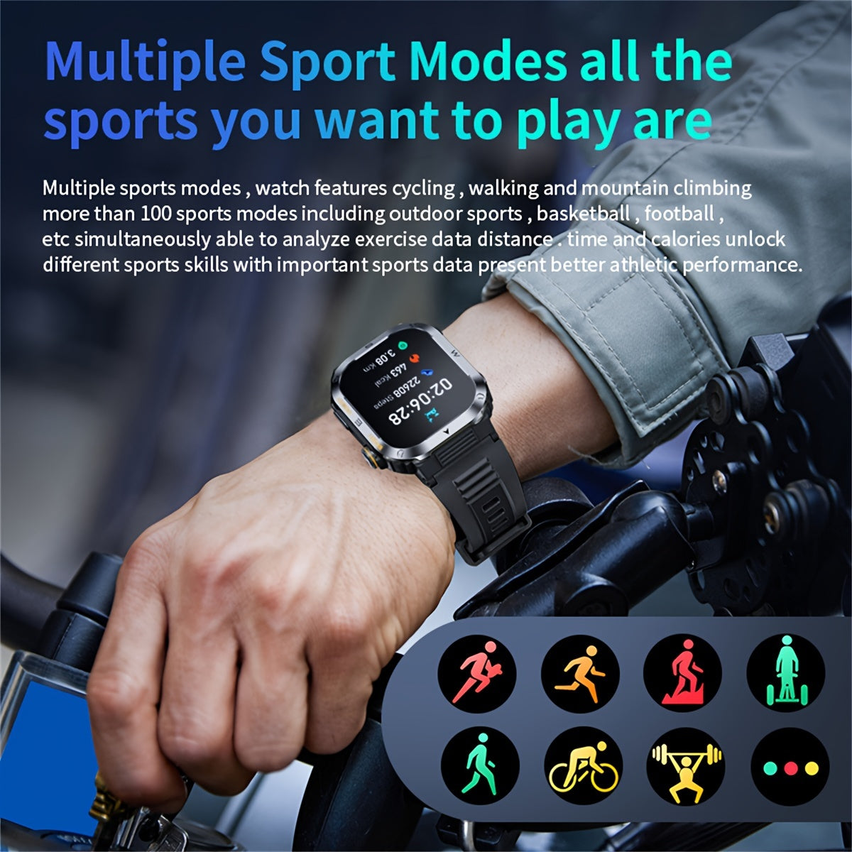Multifunctional Smart Watch IP68 Waterproof Fitness Tracker with 400mAh Battery