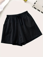 Solid Drawstring Waist Shorts for Spring & Summer Women's Clothing