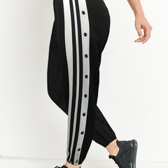 Women's Plus Side Striped Elastic Waist Stretch Joggers