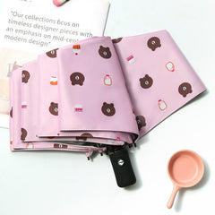Bear Auto Anti-sun Tri-fold UV Light Curtain Umbrella