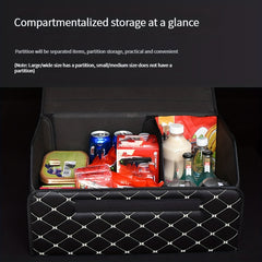 Car Trunk PU Leather Storage Box Foldable & Removable