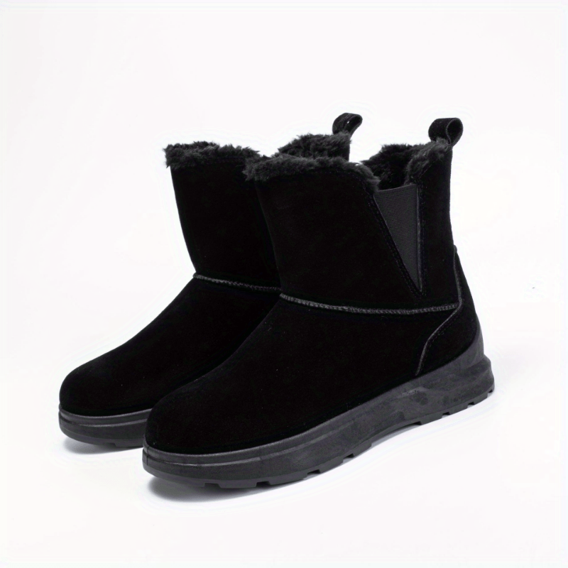 Women's Solid Platform Snow Boots Casual Plush Warm Shoes