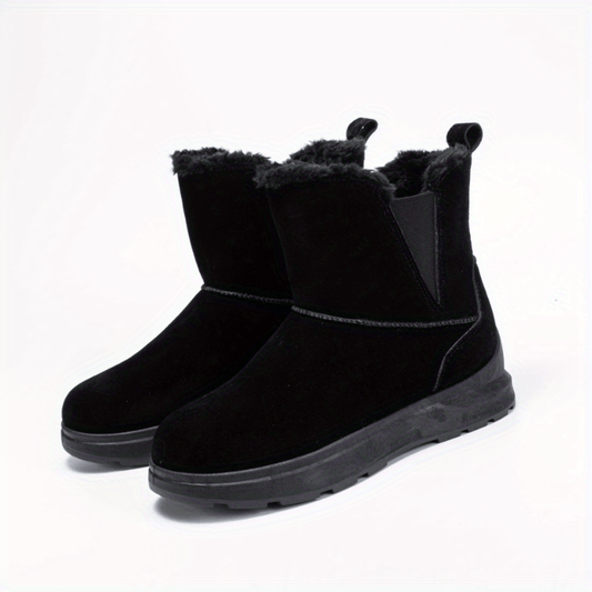 Women's Solid Platform Snow Boots Casual Plush Warm Shoes