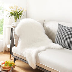 Cozy Animal Print Faux Fur Rug for Living Room, Bedroom, Sofa