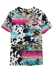 Western Style Cross Graphic Short Sleeve T shirt for Kids