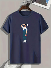 Handsome Boy Print Men's Graphic T shirt Casual Comfy Tees