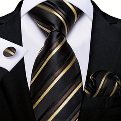 Solid Striped Silk Wedding Tie Gift Set Business Neck Tie