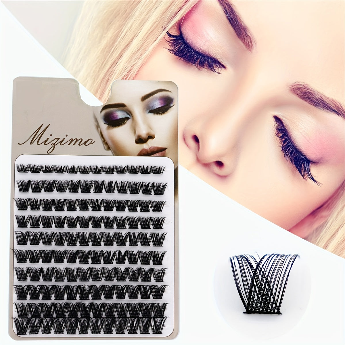 120pcs Segmented False Eyelashes Mixed Length Cluster Lashes Natural Extension