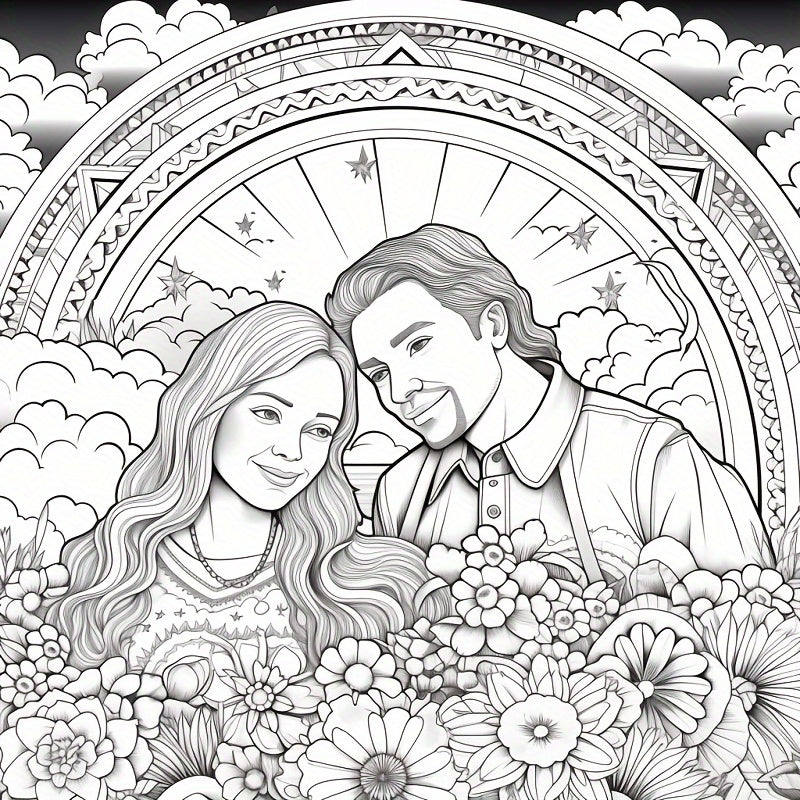 22pcs Romantic Countryside Coloring Book - Holiday Party Gift