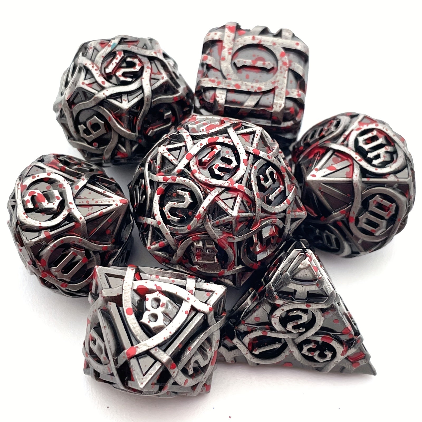 7pcs Solid Maze Metal Mini Dice Game Punishment Drinking Fun Dice