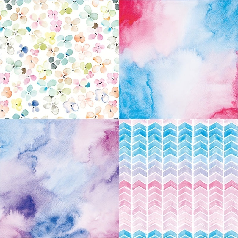 Watercolor Pattern Card Paper Pad 24 Sheets DIY Scrapbooking Supplies