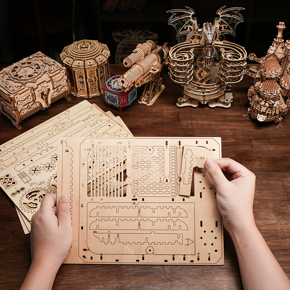 3D Wooden Puzzle Music Box DIY Building Kit - Perfect Holiday Gift