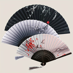 1pc Folding Fan Bamboo Ancient Style Fan Chinese Style Small Fan Gift For Men